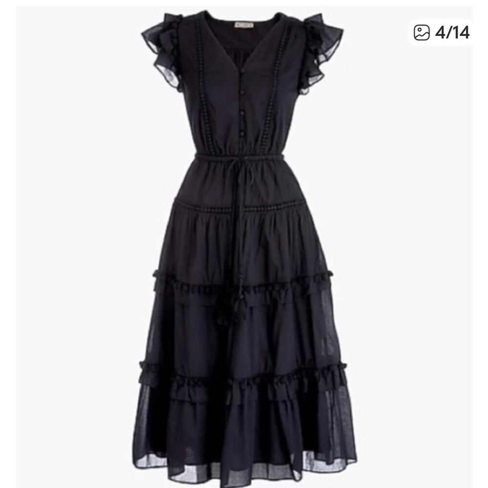 NWT J CREW POM POM MIDI DRESS IN COTTON VOILE 4